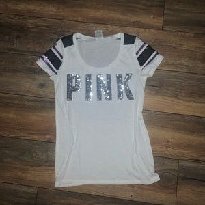 Glittery pink tee